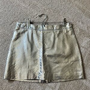 Milly Metallic Snake Print Mini Skirt